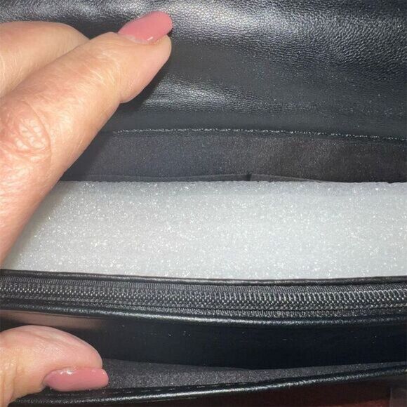 Badgley Mischka Black Diamond Quilted Crossbody Bag with Chain Strap - Picture 11 of 11